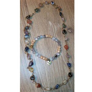 BUNDLE  Artisan Gemstone Necklace Erimish Bracelet